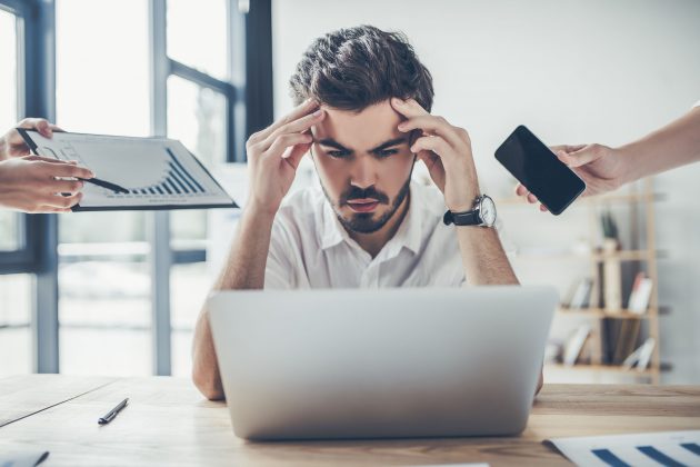 Businessman working at office