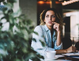 Job seeker waiting for meeting with recruiter.