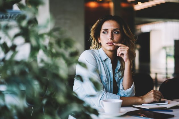 Job seeker waiting for meeting with recruiter.